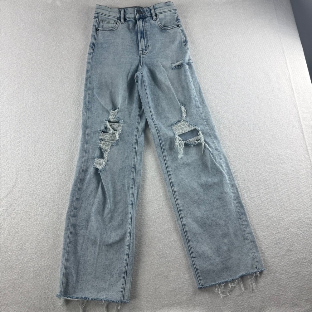 Altar'd State Womens 24 Distressed High Rise Straight Leg Jeans HD9135D-LT Light